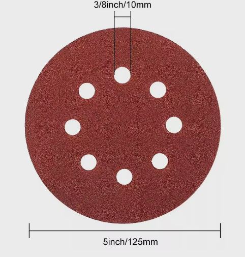 Disco de lija velcro 125mm para madera y metal