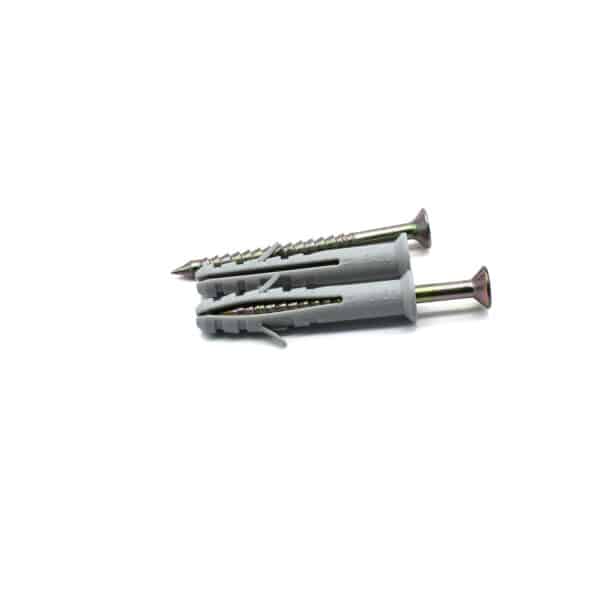 Tarugo expansión nylon dos alas con tornillo zincado para concreto